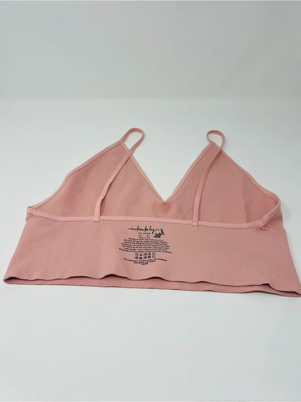 NWOT Free People Ali Low-Back Seamless Bra in Ballet (light pink) Size M/L 8-14